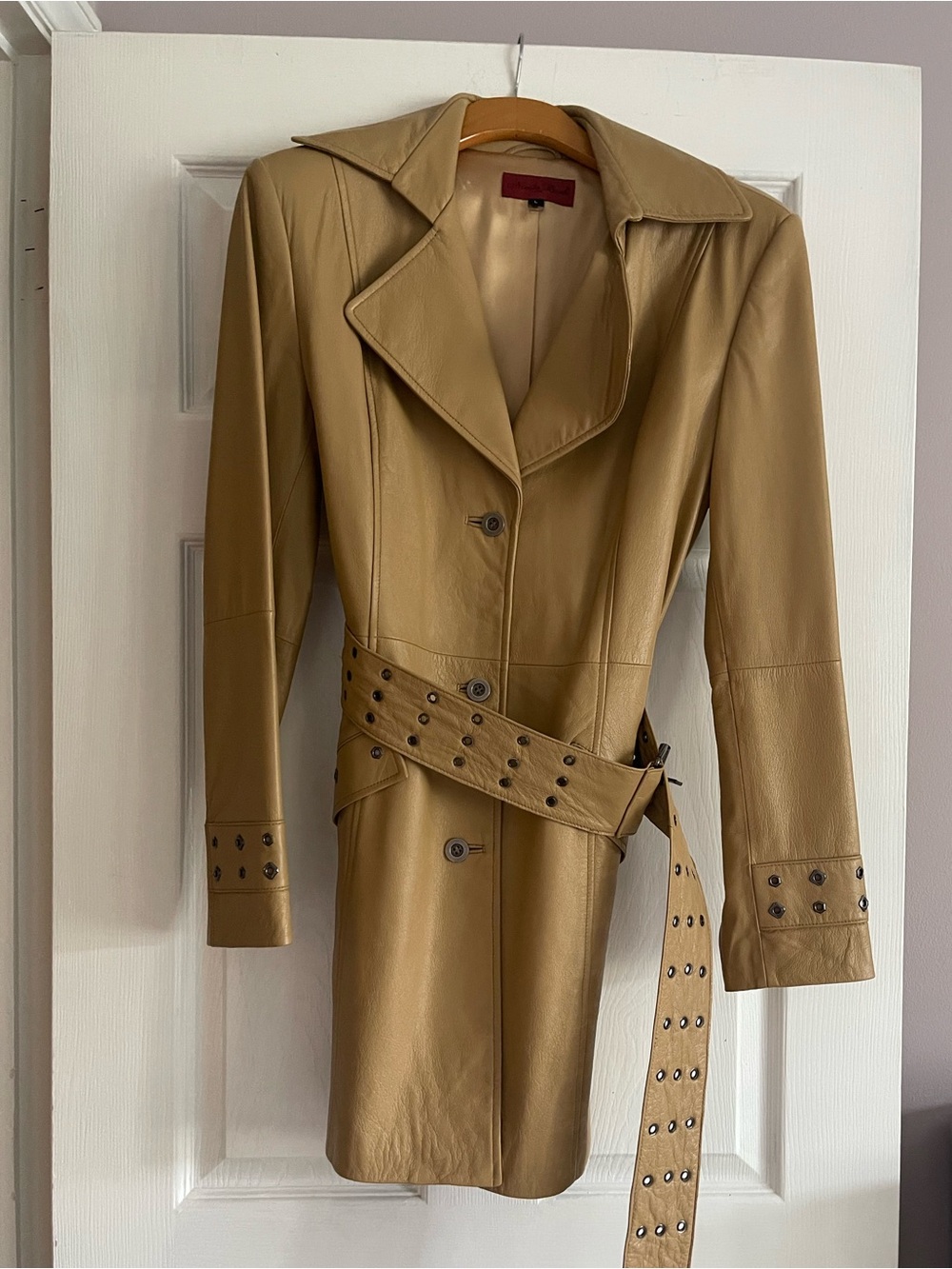 Nicola Berri 3/4 Studded Leather Jacket in excellent condition